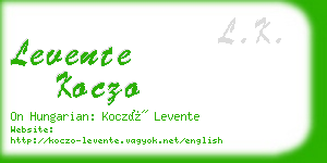 levente koczo business card